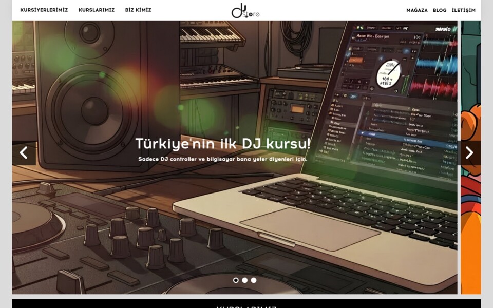 DJ Kursu web sitesi ana sayfası
